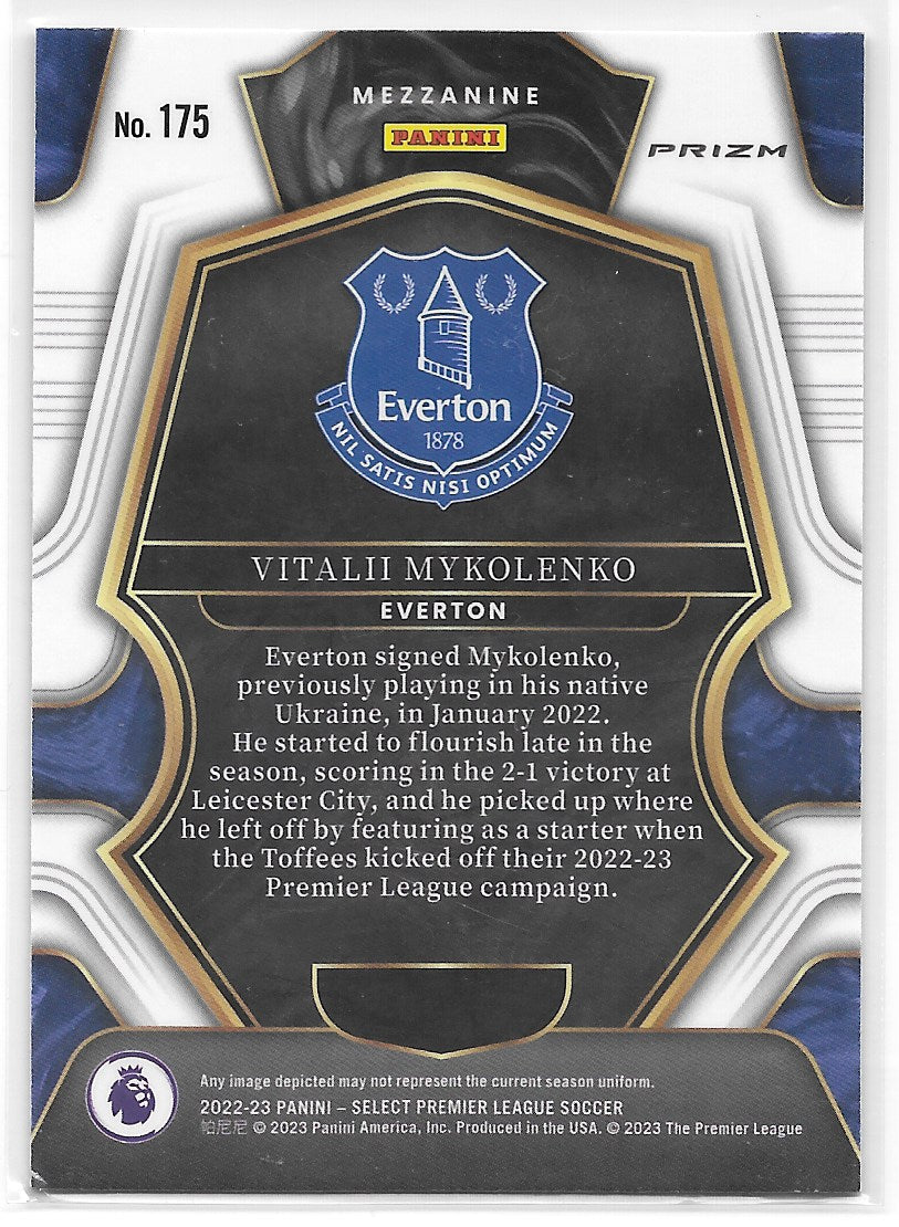 Vitalii Mykolenko (Everton) Mezzanine Pink Ice Panini Select Premier League 22-23