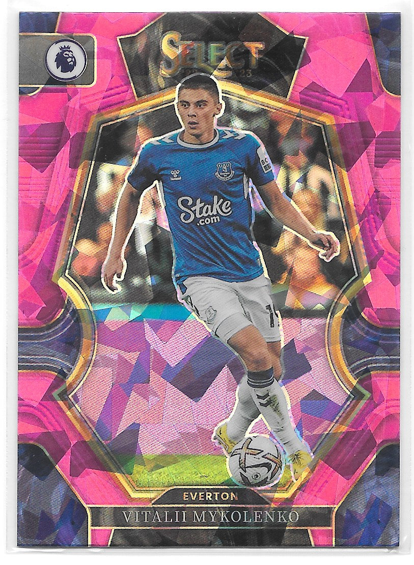 Vitalii Mykolenko (Everton) Mezzanine Pink Ice Panini Select Premier League 22-23