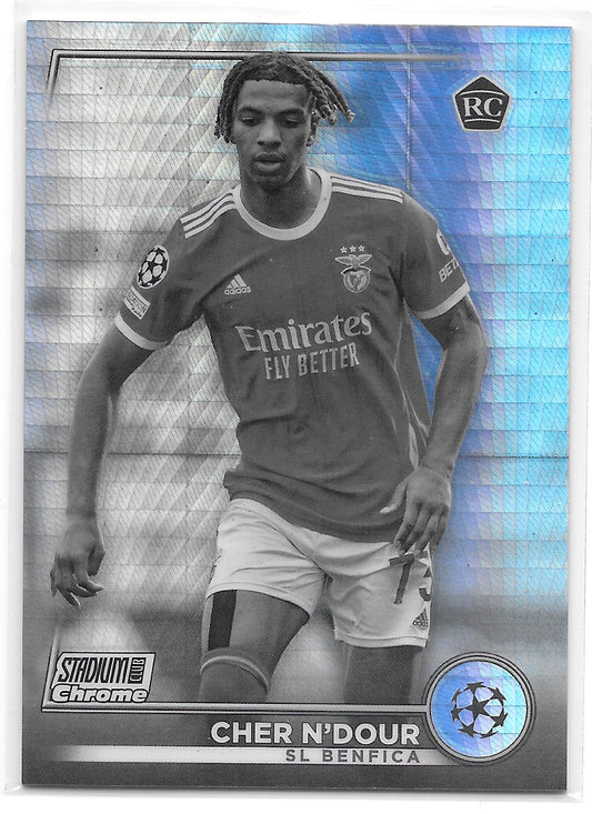 Cher N’Dour (Benfica) Black & White Prism Refractor /350 RC Topps Stadium Club Chrome UCC 22-23