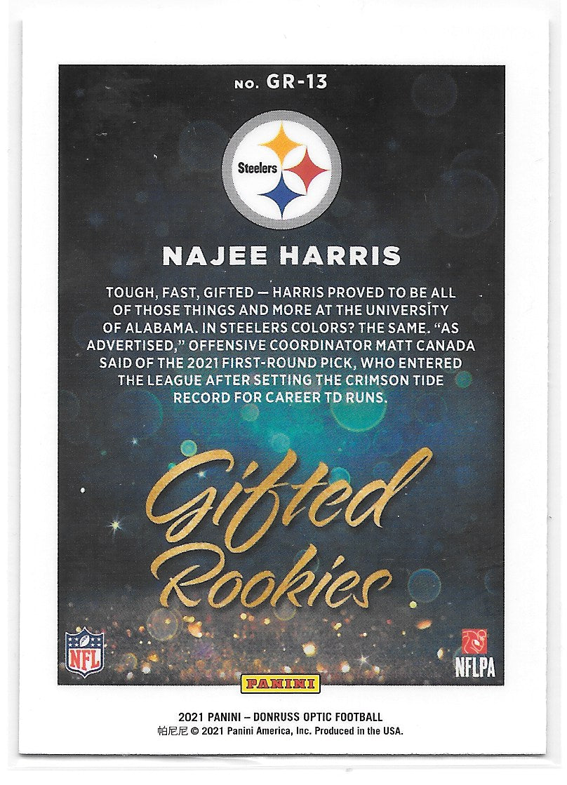 Najee Harris (Pittsburgh Steelers) Gifted Rookies Panini Donruss Optic Football 2021