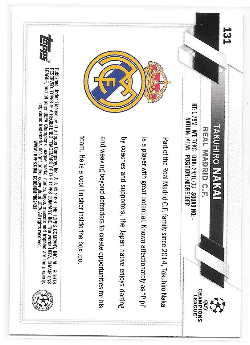 Takuhiro Nakai (Real Madrid CF) Starball Foil Future Stars Topps UCC Flagship 22-23