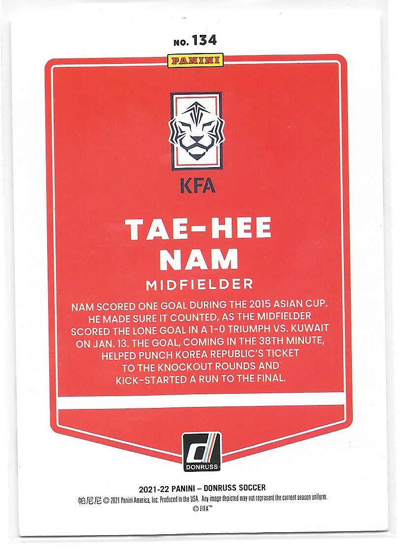 Tae-Hee Nam (Korea Republic) Press Proof Gold /349 RC Panini Donruss Road to Qatar 21-22