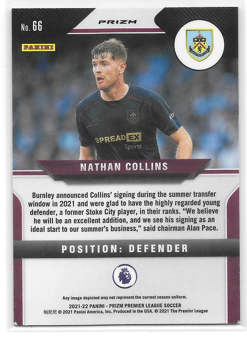 Nathan Collins (Burnley) Green Mojo RC Panini Prizm Premier League 21-22