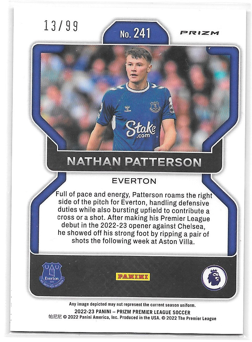 Nathan Patterson (Everton) Pink Breakaway /99 RC Panini Prizm Premier League 22-23