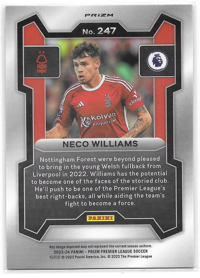 Neco Williams (Nottingham Forest) Hyper Panini Prizm Premier League 23-24