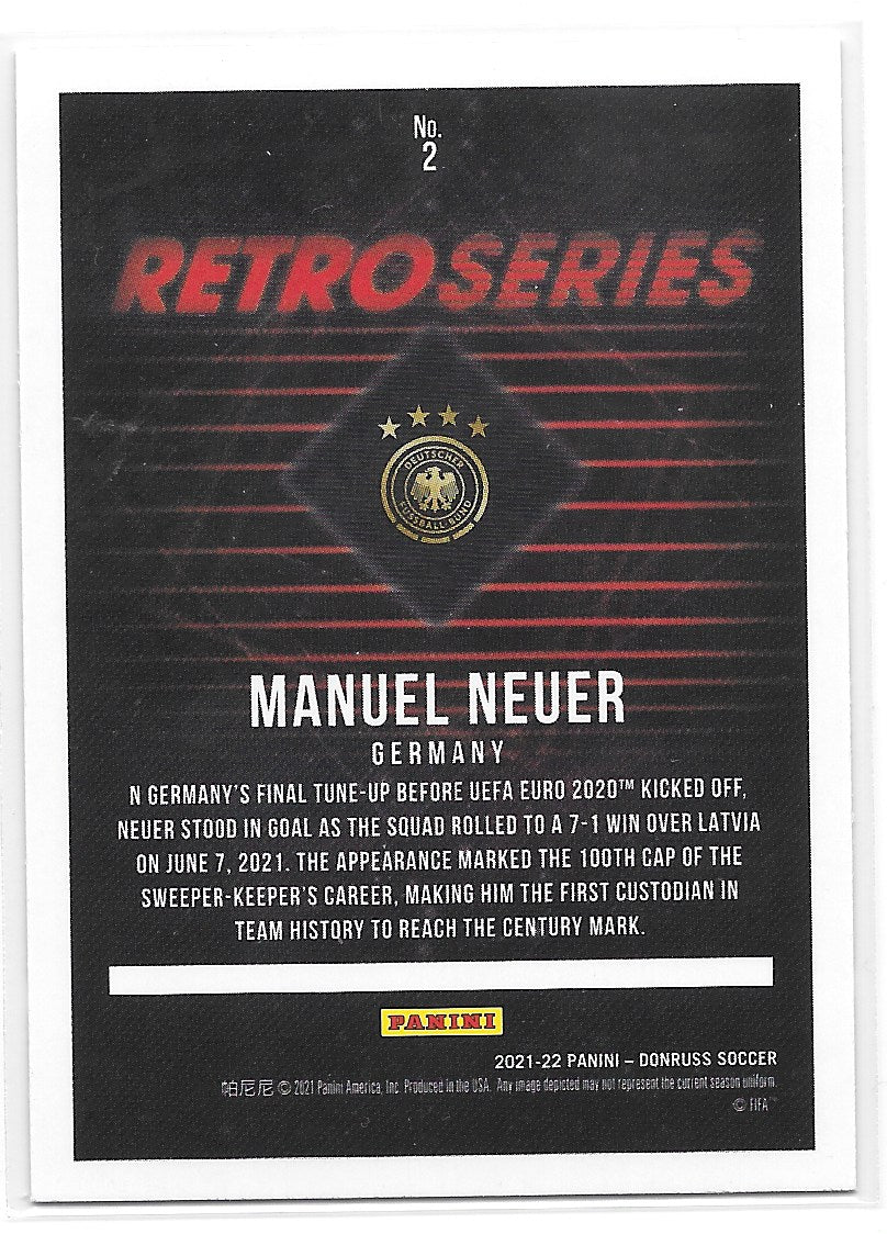 Manuel Neuer (Germany) Retro Series Press Proof Panini Donruss Road to Qatar 21-22