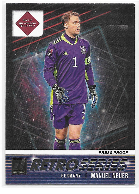 Manuel Neuer (Germany) Retro Series Press Proof Panini Donruss Road to Qatar 21-22