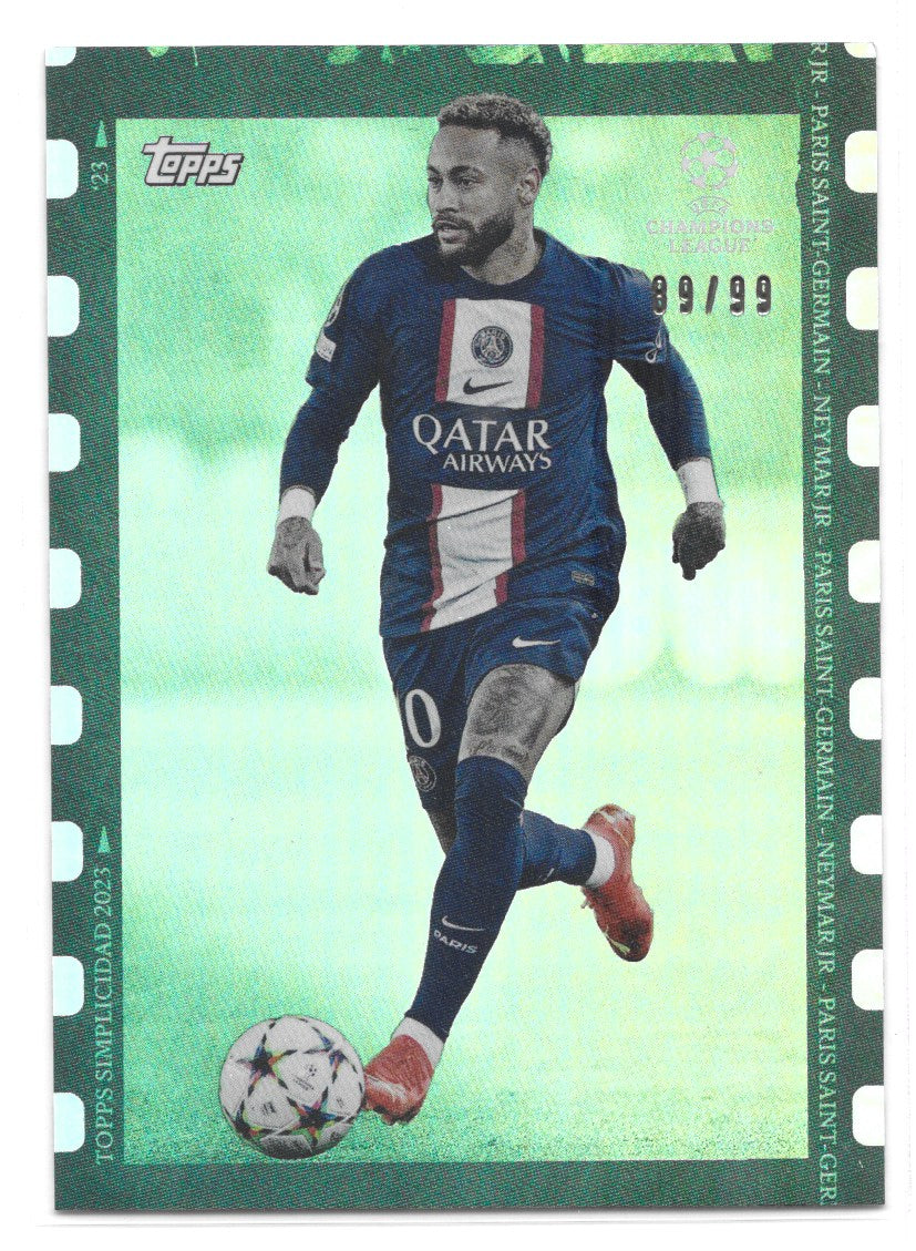 Neymar Jr (PSG) Filmstrip Green /99 Topps Simplicidad UEFA Club Competitions 22-23