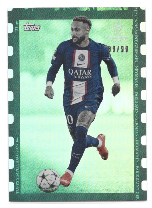 Neymar Jr (PSG) Filmstrip Green /99 Topps Simplicidad UEFA Club Competitions 22-23