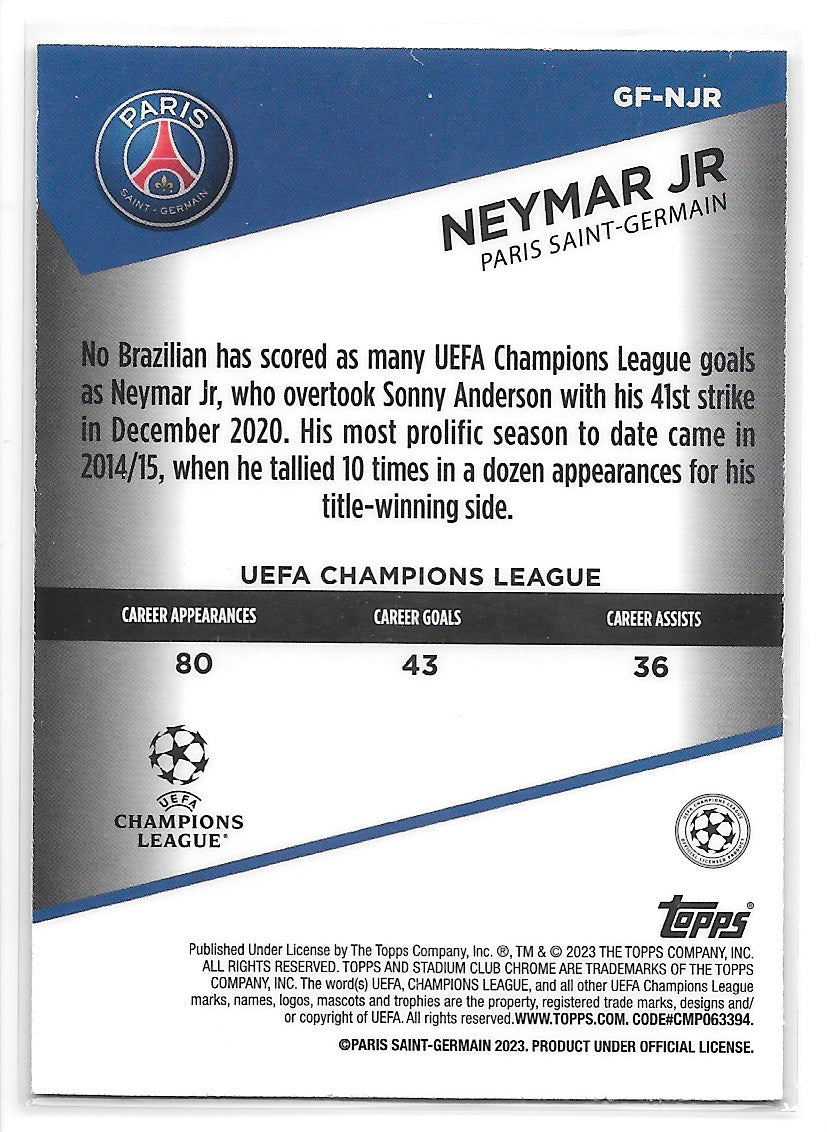 Neymar Jr (PSG) Goal Force Topps Stadium Club Chrome 22-23