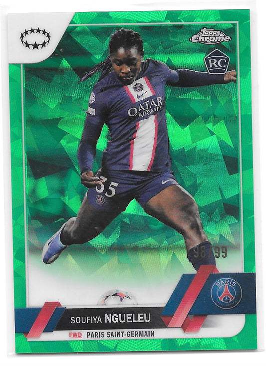 Soufiya Ngueleu (PSG) Green /99 RC Topps Chrome Sapphire UEFA Women’s Champions League 22-23