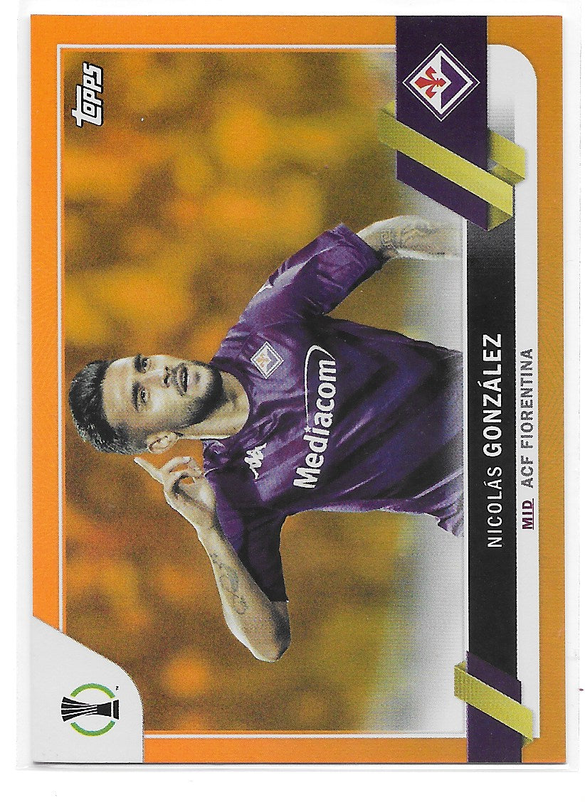 Nicolas Gonzalez (ACF Fiorentina) Orange Foil /25 Topps UCC Flagship 22-23