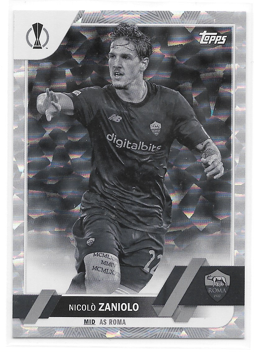 Nicolo Zaniolo (AS Roma) Black & White Icy /150 Topps UCC Flagship 22-23