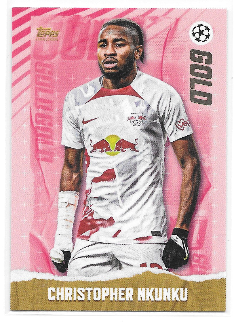 Christopher Nkunku (RB Leipzig) Gold Topps Gold x Dan Leydon UEFA 22-23