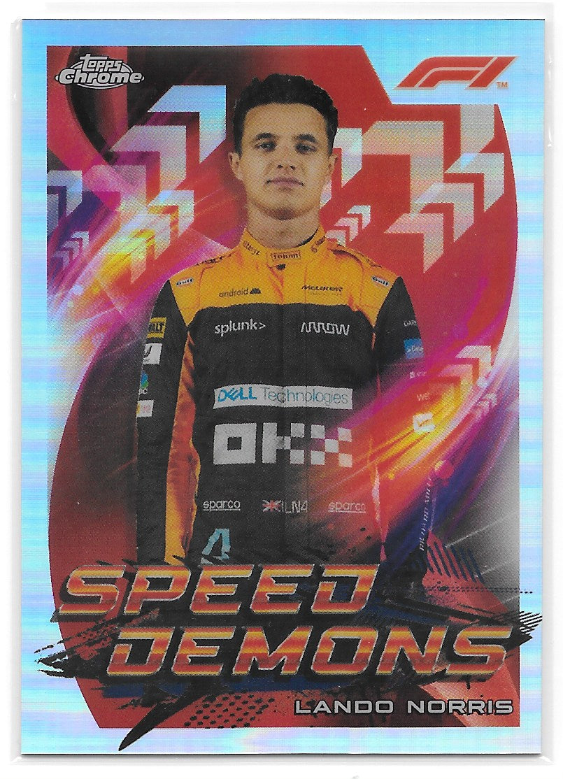 Lando Norris (McLaren) Speed Demons Refractor Topps Chrome Formula 1 2022