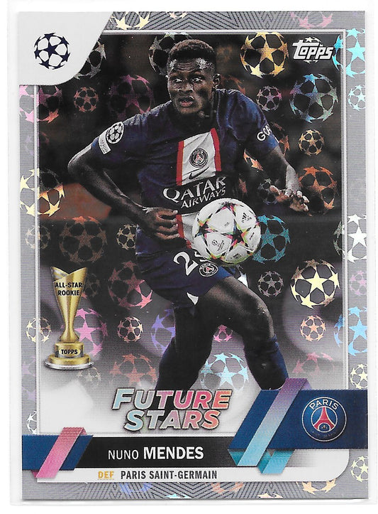 Nuno Mendes (PSG) Starball Foil Future Stars Topps UCC Flagship 22-23