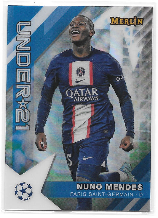 Nuno Mendes (PSG) Under 21 Stars Topps Merlin Chrome UCC 22-23