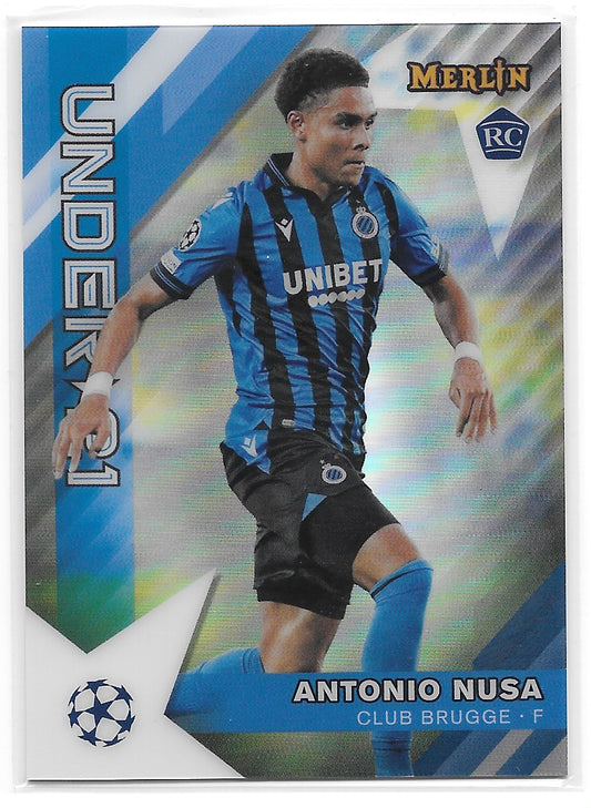 Antonio Nusa (Club Brugge) Under 21 Stars Topps Merlin Chrome UCC 22-23