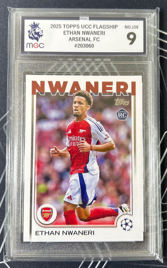 Ethan Nwaneri (Arsenal) Rookie Card Topps UCC Flagship 24-25 MGC 9