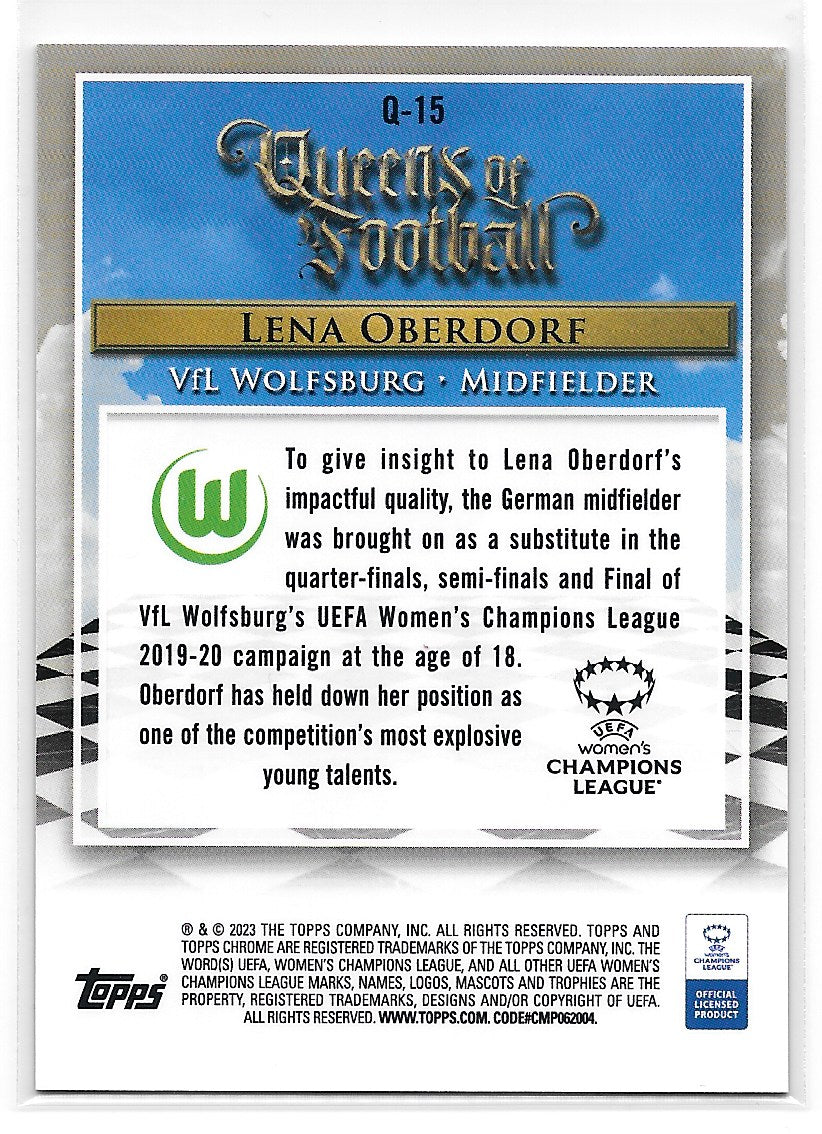 Lena Oberdorf (VFL Wolfsburg) Queens of Football Topps Chrome UEFA Women’s Champions League 22-23