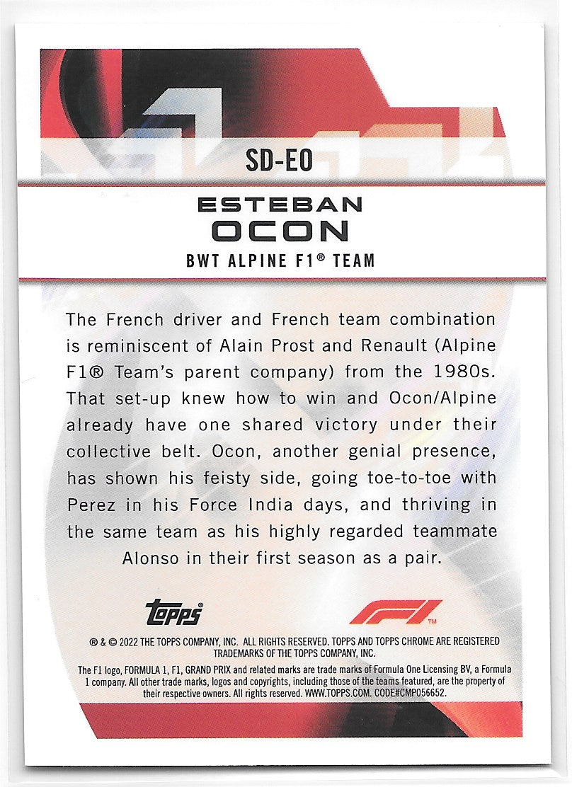 Esteban Ocon (BWT Alpine) Speed Demons Refractor Topps Chrome Formula 1 2022