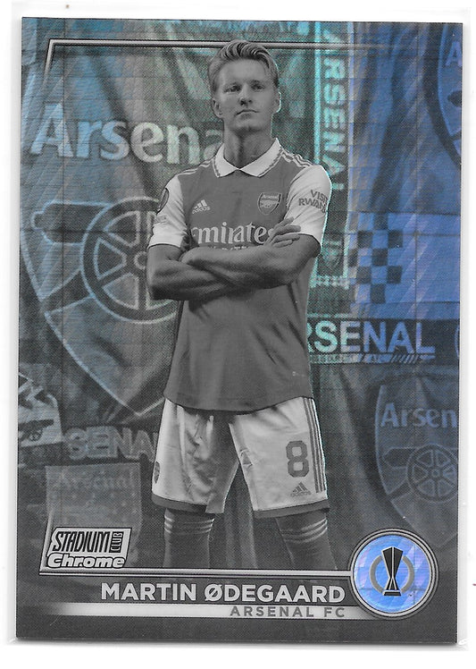 Martin Odegaard (Arsenal FC) Black & White Prism /350 Topps Stadium Club Chrome 22-23