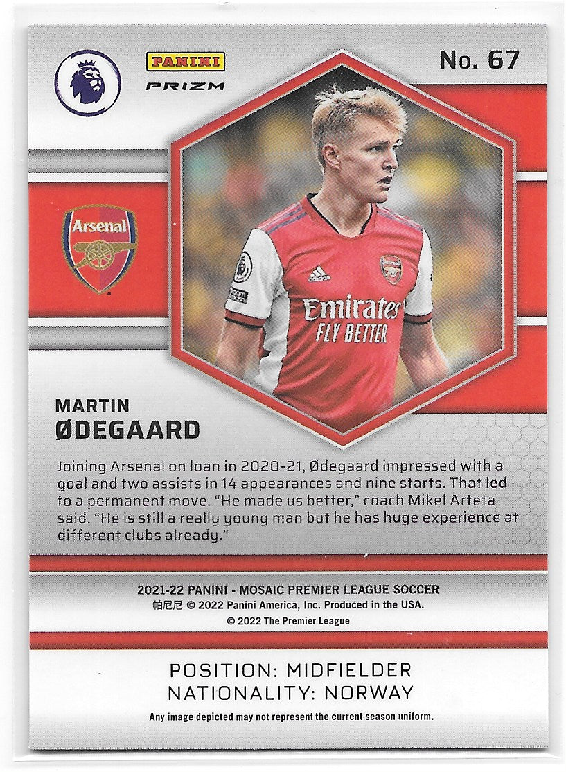 Martin Odegaard (Arsenal FC) Reactive Red Panini Mosaic Premier League 21-22