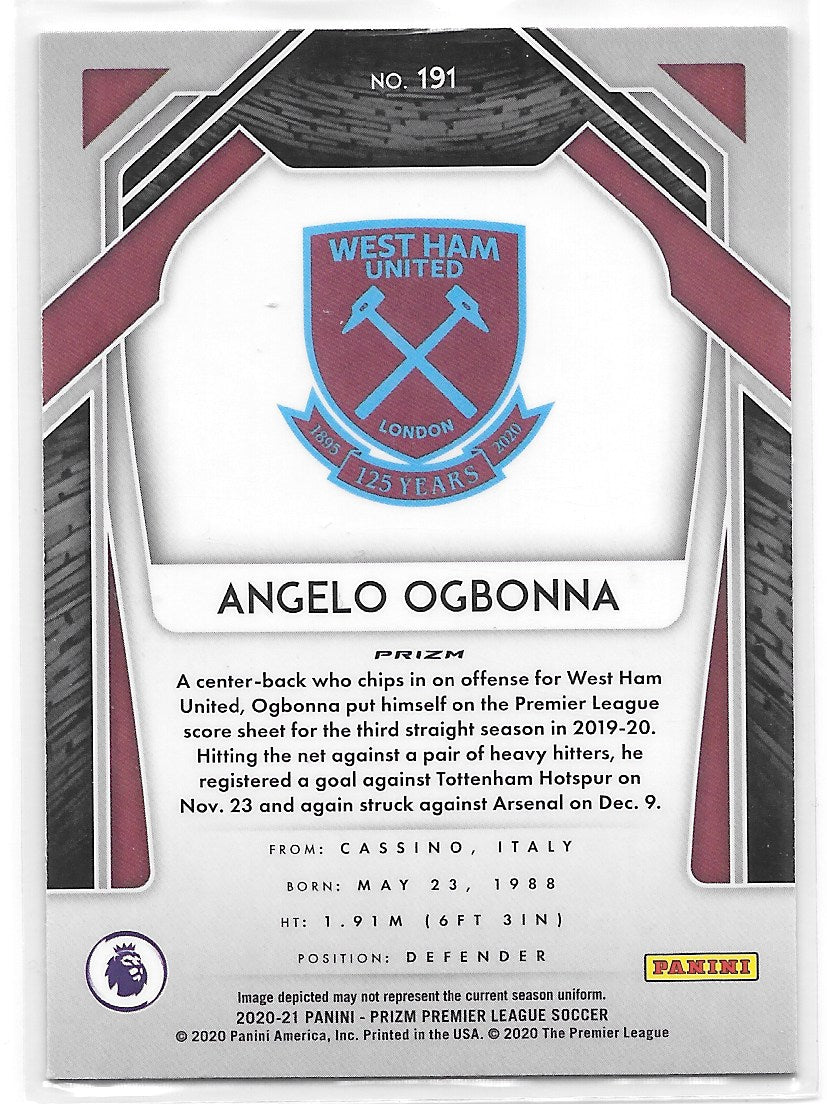 Angelo Ogbonna (West Ham United) Blue Pulsar Panini Prizm Premier League 20-21