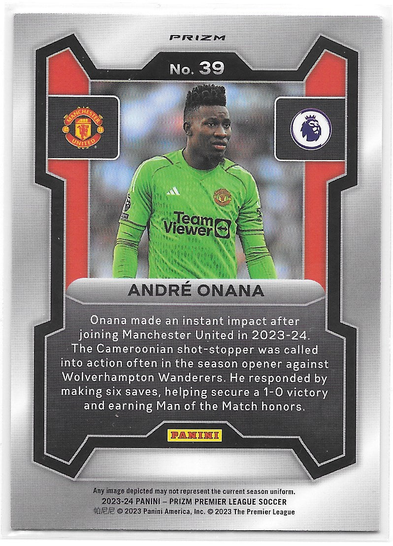 Andre Onana (Manchester United) Lazer Panini Prizm Premier League 23-24