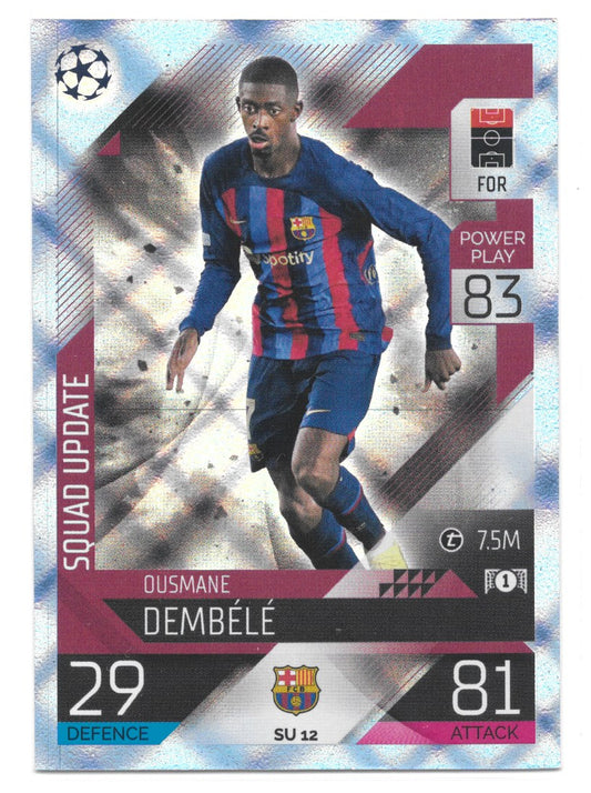 Ousmane Dembele (FC Barcelona) Crystal Blue Squad Update Match Attax 2023