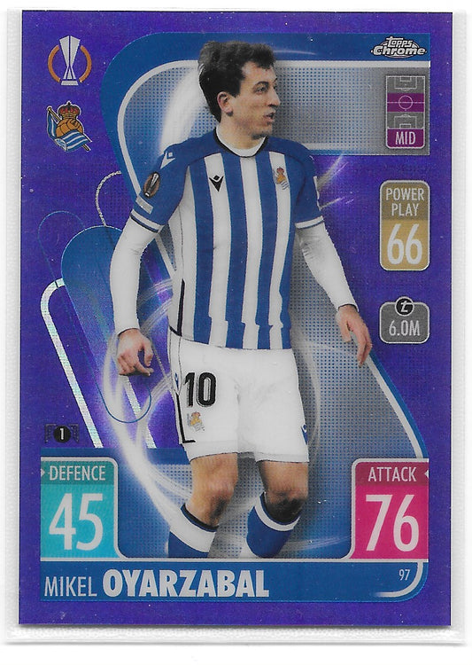 Mikel Oyarzabal (Real Sociedad) Purple Refractor /299 Topps Chrome Match Attax UEFA 21-22