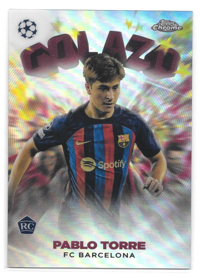 Pablo Torre (FC Barcelona) Golazo RC Topps Chrome UEFA Club Competitions 22-23