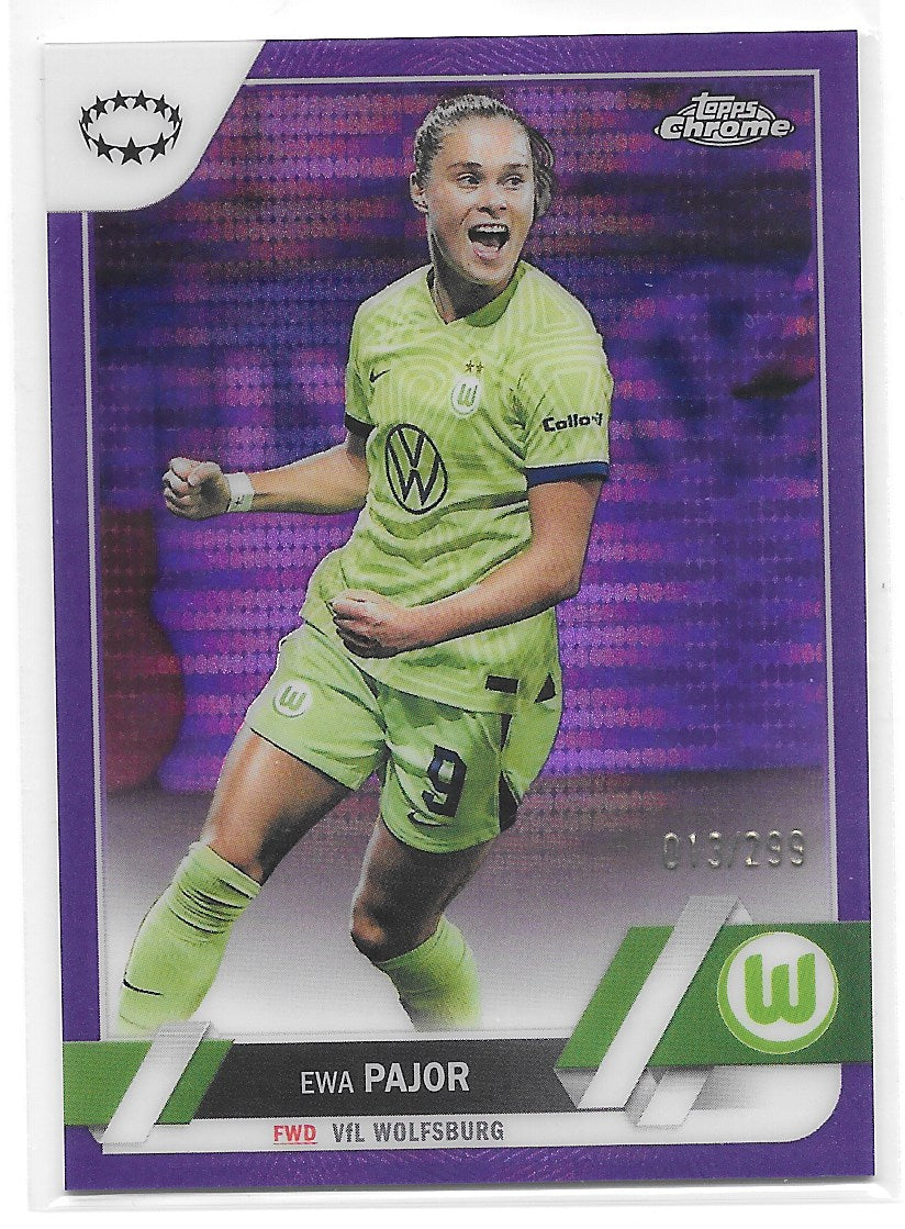 Ewa Pajor (VfL Wolfsburg) Purple Pulsar Refractor /299 Topps Chrome UEFA Women’s Champions League 22-23