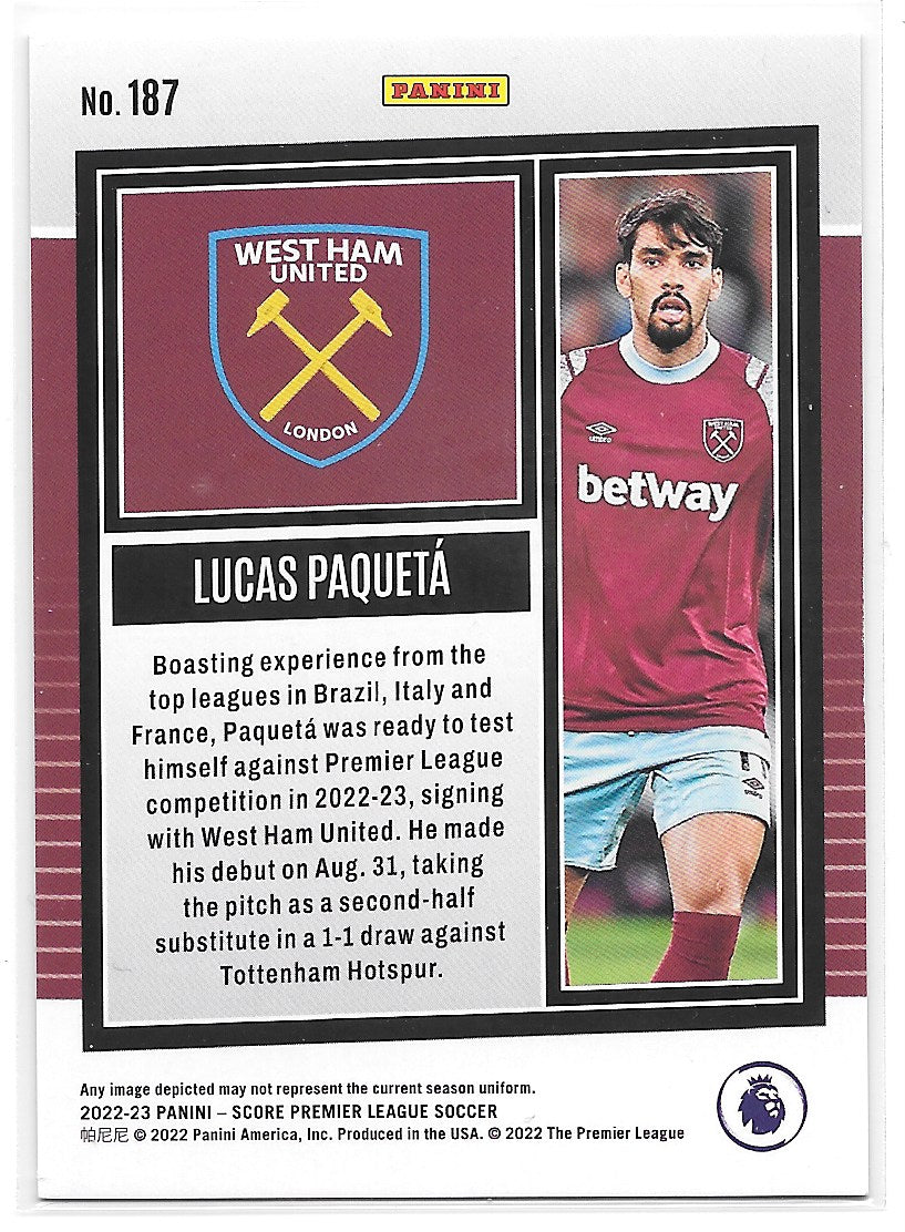 Lucas Paqueta (West Ham United) Bronze Swirl /55 Panini Score Premier League 22-23