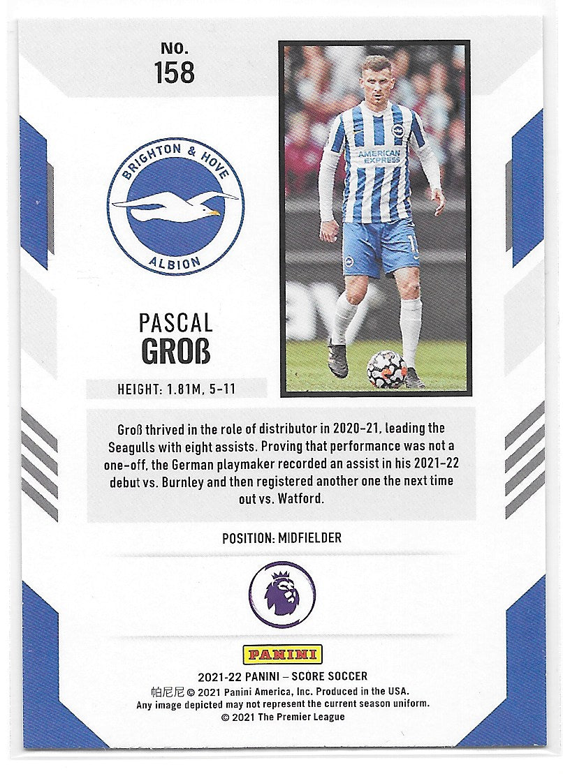 Pascal Gross (Brighton & Hove Albion) Red Laser Panini Score Premier League 21-22