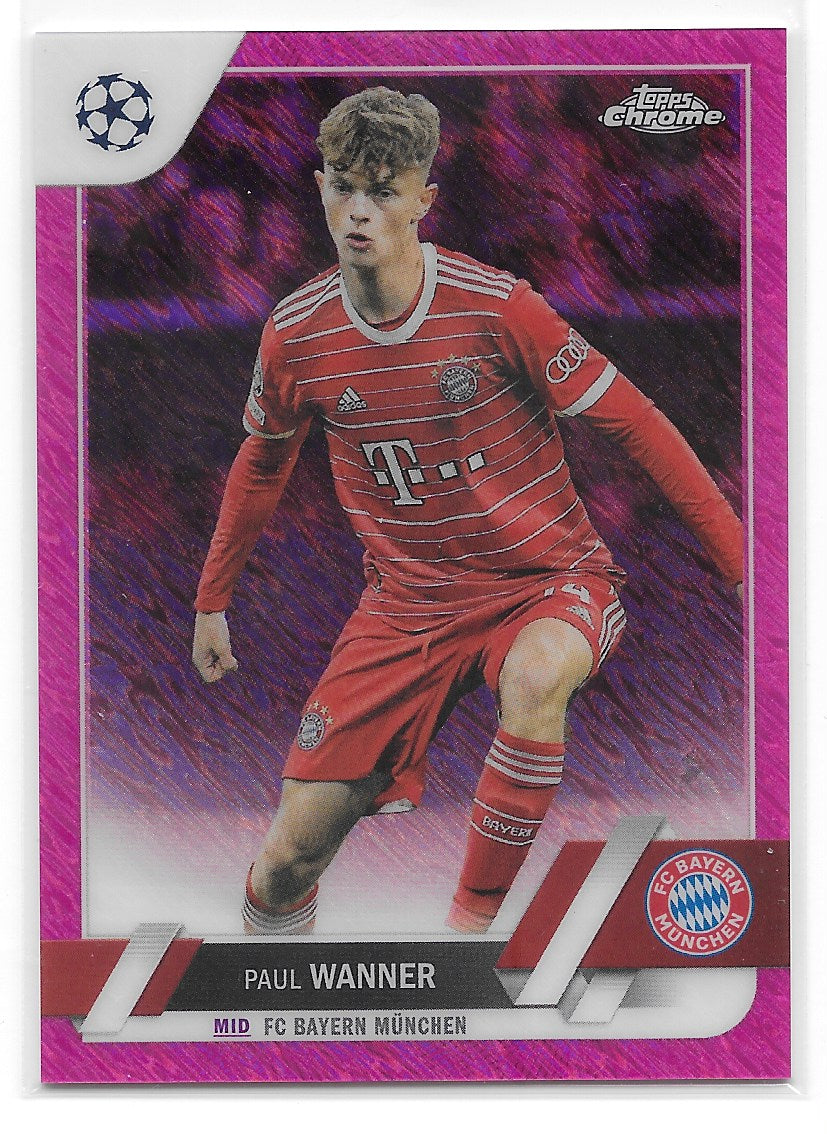 Paul Wanner (FC Bayern Munchen) Pink Shimmer Refractor /250 Topps Chrome UEFA Club Competitions 22-23