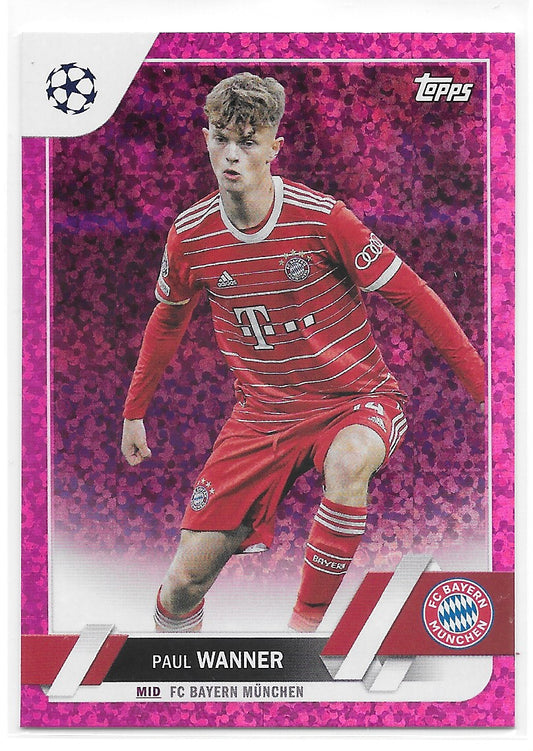 Paul Wanner (FC Bayern Munchen) Pink Sparkle Topps UCC Flagship 22-23