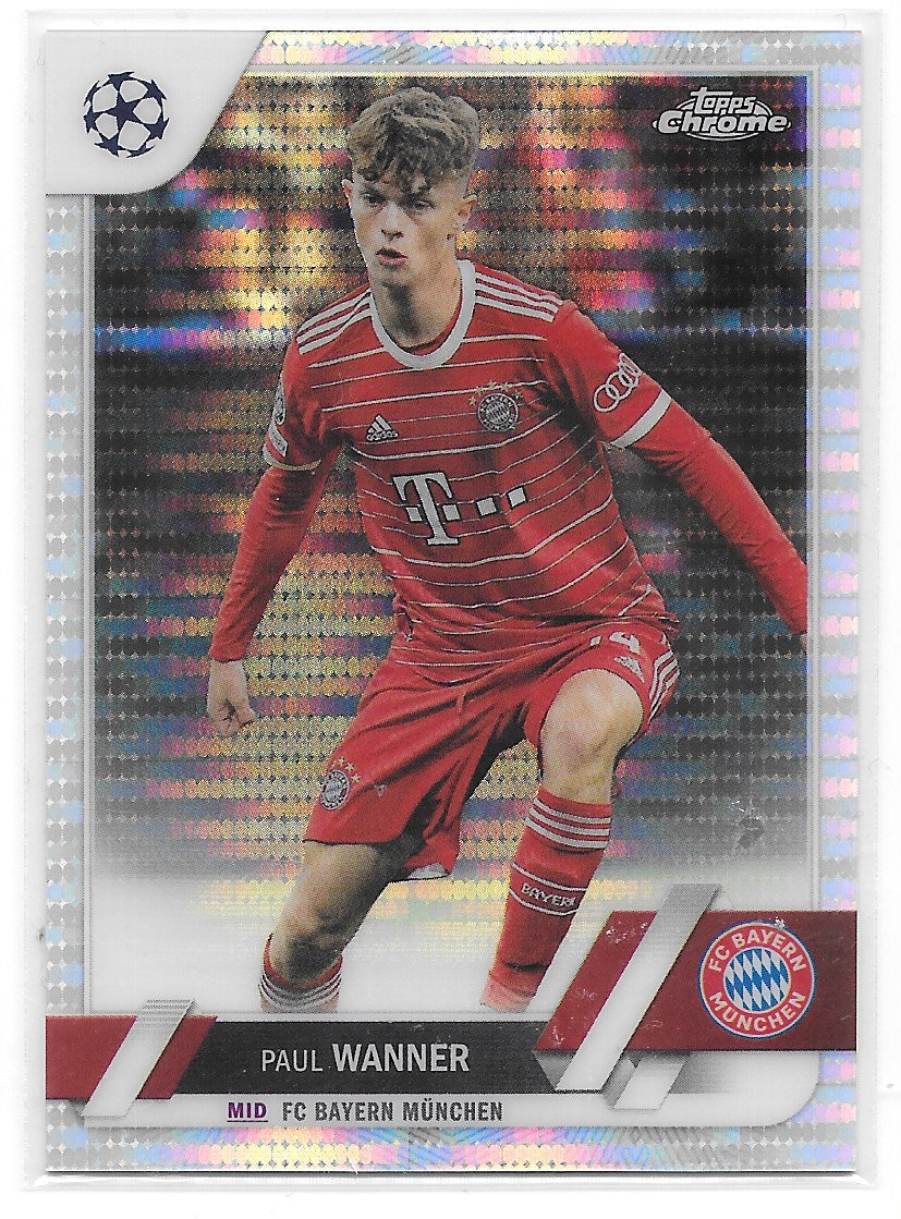 Paul Wanner (FC Bayern Munchen) Pulsar Refractor Topps Chrome UEFA Club Competitions 22-23