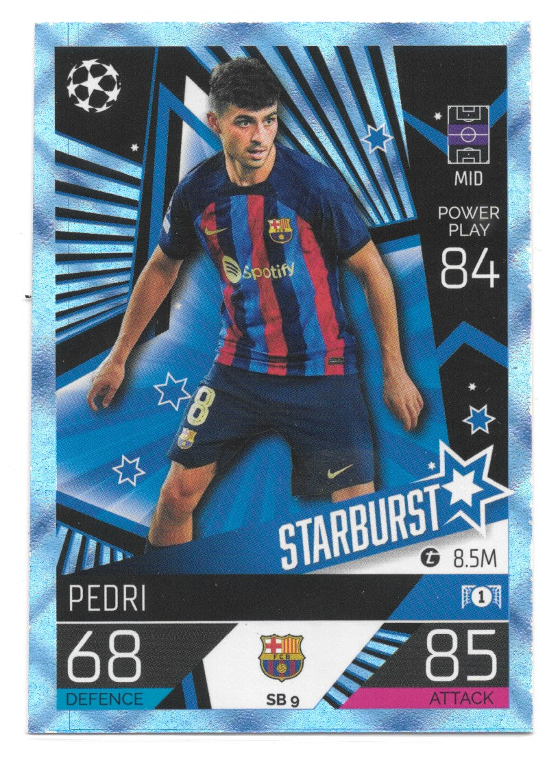 Pedri (FC Barcelona) Crystal Blue Starburst Match Attax Extra 2023