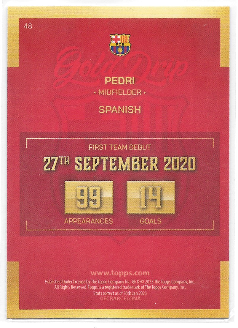 Pedri (FC Barcelona) Gold Drip Topps FC Barcelona Team Set 22-23