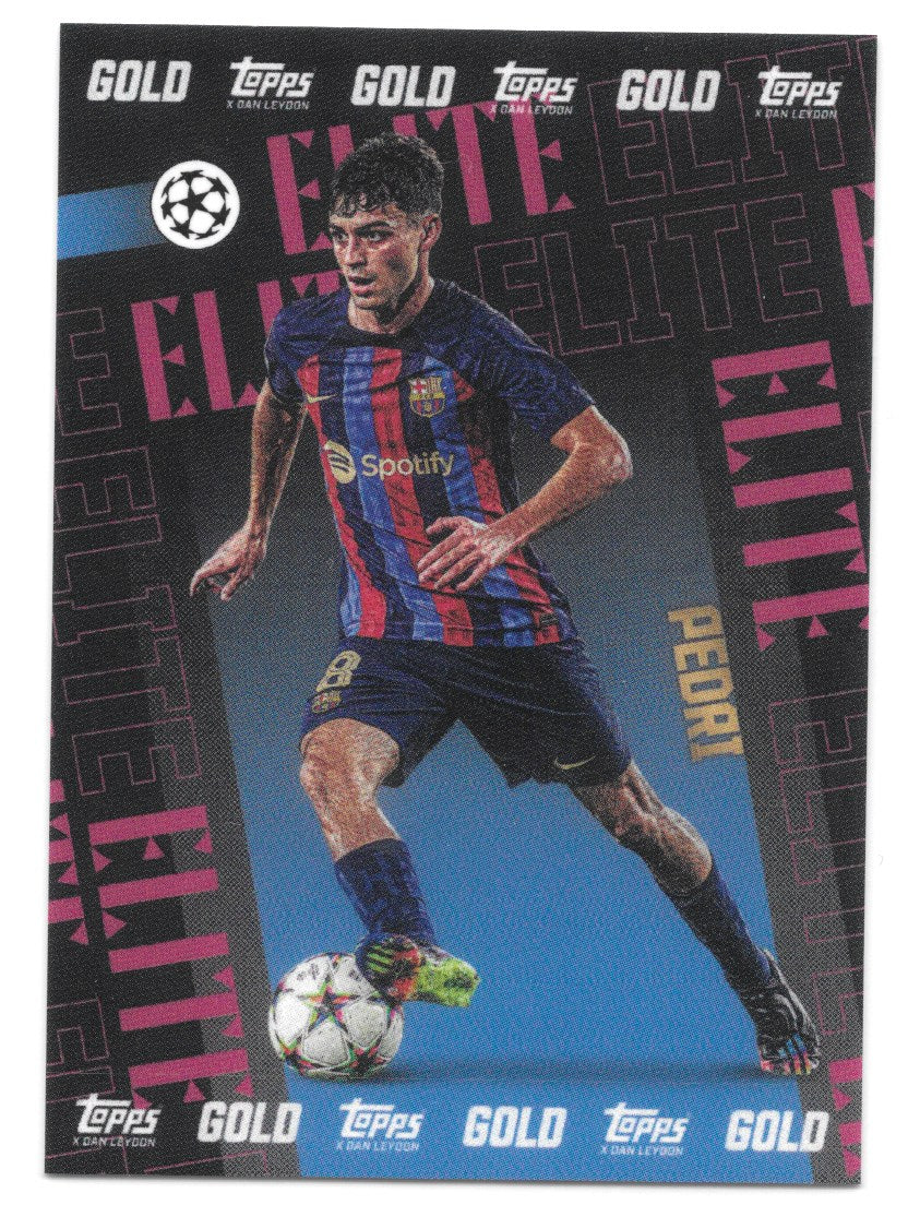 Pedri (FC Barcelona) Elite Topps Gold x Dan Leydon UEFA 22-23