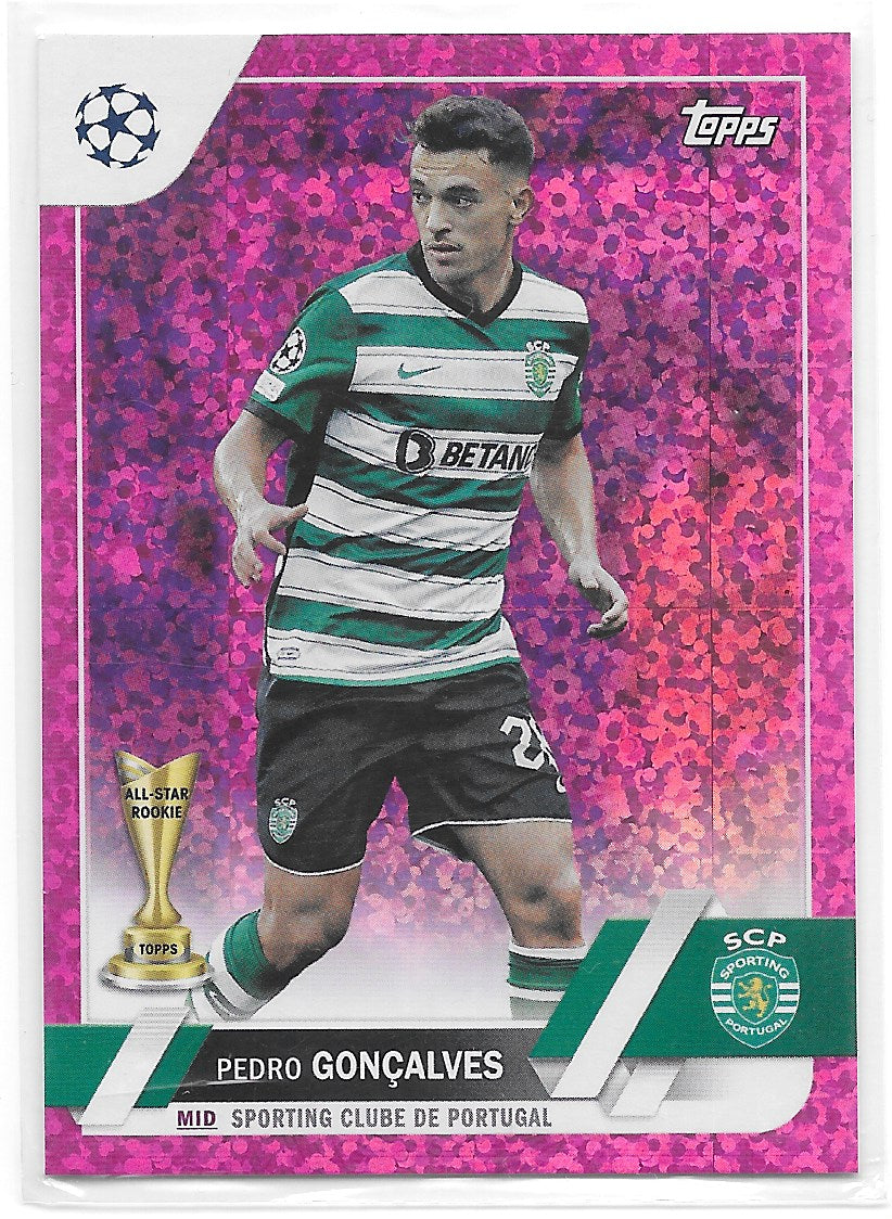 Pedro Gonçalves (Sporting Clube de Portugal) Pink Sparkle All-Star Rookie Topps UCC Flagship 22-23