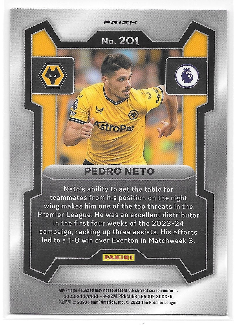 Pedro Neto (Wolverhampton Wanderers) Pink Mosaic Panini Prizm Premier League 23-24