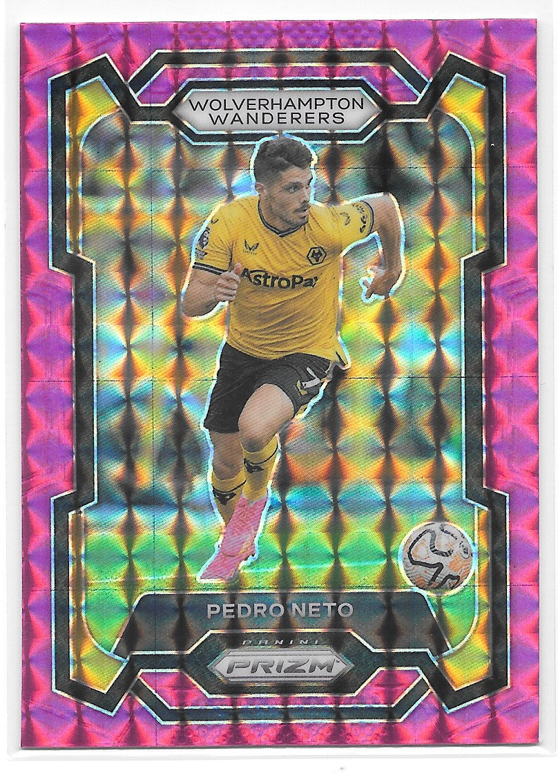 Pedro Neto (Wolverhampton Wanderers) Pink Mosaic Panini Prizm Premier League 23-24