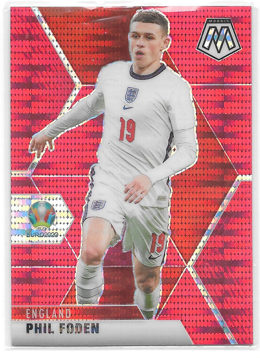 Phil Foden (England) Red Pulsar Panini Mosaic UEFA Euro 2020