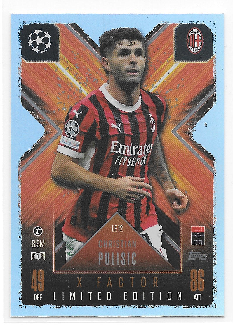 Christian Pulisic (AC Milan) X Factor Limited Edition Topps Match Attax Extra 24-25