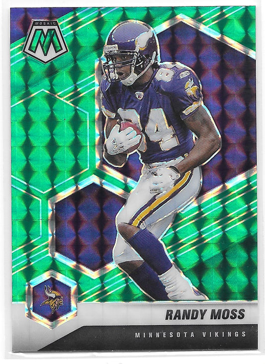 Randy Moss (Minnesota Vikings) Mosaic Green Panini Mosaic Football 2021