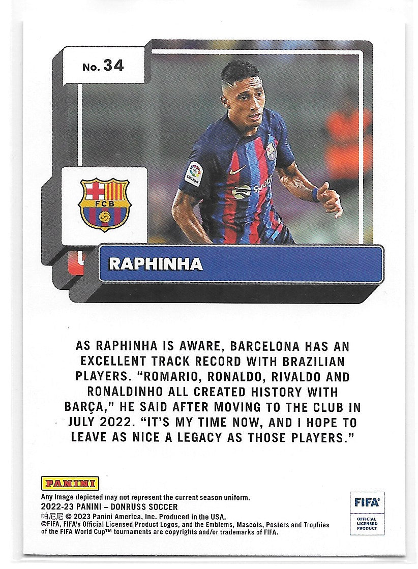 Raphinha (FC Barcelona) Silver Panini Donruss FIFA 22-23