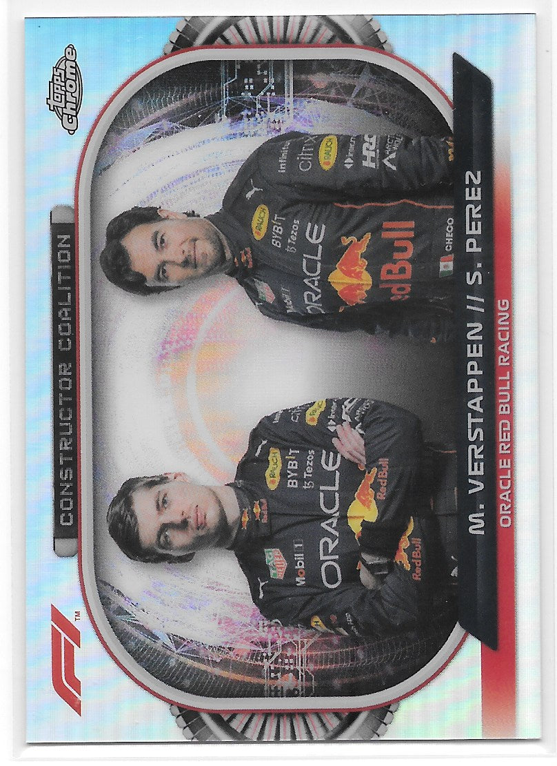 Oracle Red Bull Racing (Verstappen & Perez) Constructor Coalition Refractor Topps Chrome F1 2022