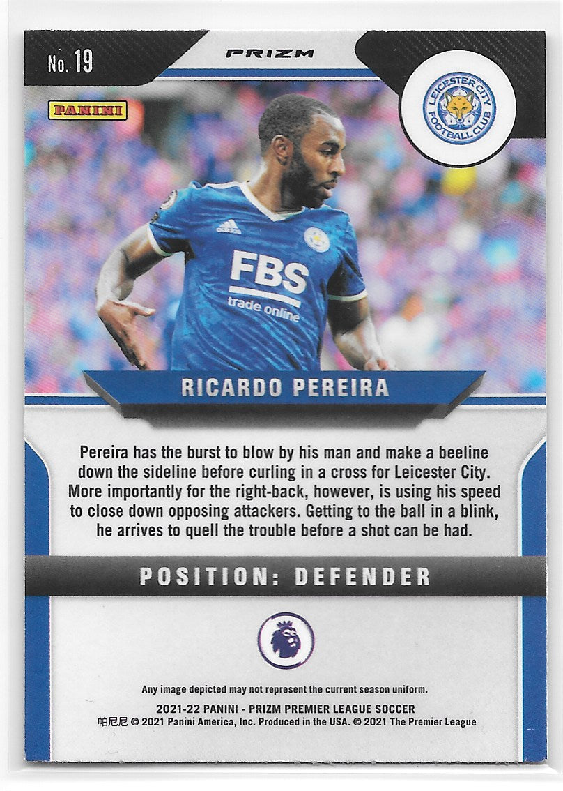 Ricardo Pereira (Leicester City FC) Pink Ice Panini Prizm Premier League 21-22